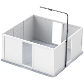 Whelping Box for Dogs with Retractable Light Stand, Washable Waterproof Pee Pad & Adjustable Door, 39" x 38" x 19"