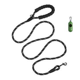 Rope Dog Leash, 6ft Heavy Duty Dog Leash with Comfortable Padded Handle, Strong Nylon Thick Leash with Reflective Threads