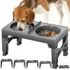 Elevated Dog Bowls for Large Dogs, Slow Feeder Dog Food and Water Bowls for Dogs No Spilling, Plastic Raised Dog Bowls with Stand for Medium Dog