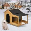 60.2" Large Outdoor Dog House with Insulated Liner for Winter Waterproof Dog Kennel for Medium & Large Dogs