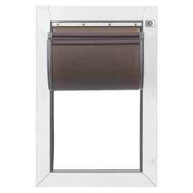 Pet Door, Large, with Double Magnetic Flaps and Metal Frame, Strong and Weatherproof Dog Door for Interior and Exterior Doors, Easy to Install