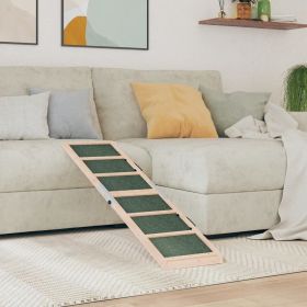 Dog Ramp Grey Solid fir wood 47.2 x 11.8 in Collapsible