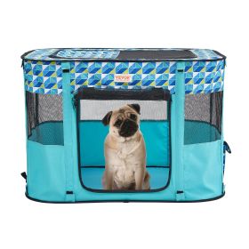 Foldable Pet Playpen, 32'' x 24'' x 22'' Portable Dog Playpen, Crate Kennel for Puppy, Dog, Cat, Waterproof 600D Oxford Cloth, Removable Zipper