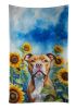 NEW Pit Bull Terrier in Sunflowers Kitchen Towel Dish Cloths Guest Hand Towel Decorative Bathroom Towel for Face,Tea, Dishcloth, Kitchen and Bath