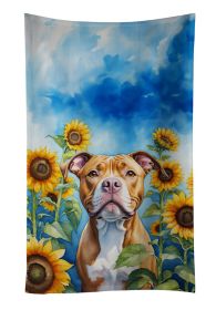 NEW Pit Bull Terrier in Sunflowers Kitchen Towel Dish Cloths Guest Hand Towel Decorative Bathroom Towel for Face,Tea, Dishcloth, Kitchen and Bath