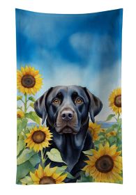 Labrador Retriever in Sunflowers Kitchen Towel Dish Cloths Guest Hand Towel Decorative Bathroom Towel for Face,Tea, Dishcloth, Kitchen and Bath