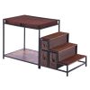 Pet Bunk Bed with Stairs, Dog/Cat Window Perch with Storage, Multi-Level Bed Window Perch Dog Bedside Sleeper Couch