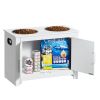 Pet Feeding Station with 2 Stainless Steel Bowls, Elevated Dog Bowls with Storage, Dog Food Storage and Feeder Station with Storage Cabinet