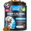 Hemp Calming Chews for Dogs Anxiety Dog Calming Treats with Melatonin Valerian Root Chamomile Extract & Vitamin B Complex Canine Chews for Vet Visits