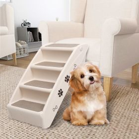 Dog Stair Cream Polypropylene 24.4x15.7x19.5 in Foldable