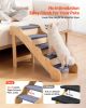 Wood Pet Stairs, 5-Step Dog Stairs for High Beds, Sofa & Cars, 150lbs Load Capacity, Non-Slip Surface