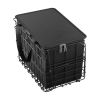 Rear Bike Basket, Folding Wire Bicycle Basket with Cargo Net, Removable Liner Bag & Waterproof Cover