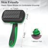 Self Cleaning Deshedding Brush for Dogs Cats - Skin Friendly Grooming Tool with Hair Removal for Haired Pets, Green