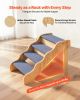 Wood Pet Stairs, 4-Step Dog Stairs for High Beds, Sofa & Cars, 150lbs Load Capacity, Non-Slip Surface