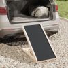 Dog Ramp Grey Solid Fir Wood, Polyester 27.6 x 13.8 in Foldable