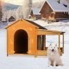 60.2" Large Outdoor Dog House with Insulated Liner for Winter Waterproof Dog Kennel for Medium & Large Dogs