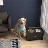 Pet Feeding Station Pet Dish Bowl Set with Storage, 2 Elevated Dog Bowls for Large Sized Dogs, Black