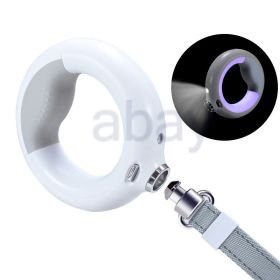 Colorful Glow Automatic Retractable Dog Leash Wrist Ring Leads Led Light Trash Bag Nylon Pet Walking Durable Rope Tow Retractor (Color: White, size: 2M)