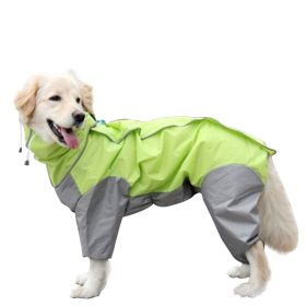 A Raincoat for all small and large dogs; Pet raincoat Medium large dog Golden hair Samo Alaska waterproof four foot raincoat Dog hooded raincoat (colour: Red, size: 14)