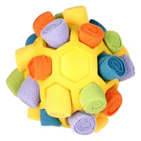 Dog Sniffing Ball Innovative Pet Shaking Training Toys for Pet Training Tooth Cleaning Puppy Chew Relieve Boredom Dog Toy (Color: Yellow ball-iridescence)