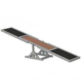 PawHut Wooden Dog Agility Seesaw for Dog Training Exercise, 71" L x 12" W x 12" H (Color: Gray)