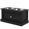 Elevated Dog Bowls with Storage Drawer, Raised Dog Bowl Stand Pet Food Bowl Dog Feeding Station