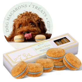 Dog Macarons - Count of 6 (Dog Treats | Dog Gifts) (Flavor: Birthday Cake)