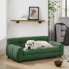 Soft and comfortable pet sofa with backrest and armrests, suitable for modern rectangular pet sofas for large and medium-sized dogs