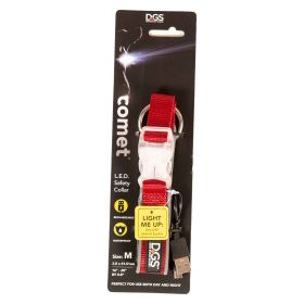 DGS Pet Products Comet Rechargeable Light Up Dog Collar Small Red 13.5" - 16" x 0.6" (Color: Red, size: medium)