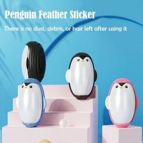 1pc Cute Penguin Reusable Pet Hair Remover Roller (Color: Blue)