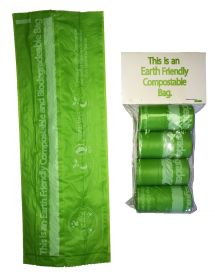 100% Compostable, Recyclable and Biodegradable Eco-Friendly Pet Waste Bags from Thermoplastic Starch - (Color: Green)