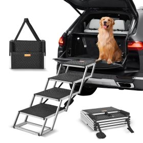 VEVOR Dog Stair for Cars 4-step Folding Dog Steps Aluminum (size: 150Lbs)