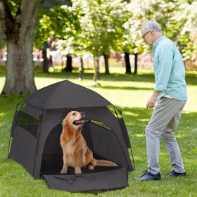 Pop Up Dog Tent for Extra Large and Large Dogs with Carry Bag, for Beach, Backyard, Home, Dark Gray (Color: Dark Gray)