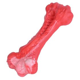 Dog Chew Toy Dog Teething Toy Dog Chew Bone with Beef Flavor Suitable for Aggressive Chewers Small Medium Large Dogs (Color: Red, size: medium)