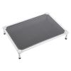 Elevated Dog Bed for Large Dogs, Portable Raised Dog Cot with Aluminum Tube Metal Frame and Breathable Textilene Mesh