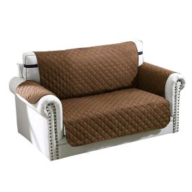 Reversible Sofa Cover Chair Loveseat Couch Microfiber Slipcover Cushion Furniture Protector Shield Water-Resistant w/ Elastic Strap for Kids Pet Dog C (Color: Chocolate, size: 2 Seat)