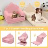 Shell-Shaped Convertible Dog Bed Sofa (22.8"x18.8"x15.7"): 2-in-1 Pet Bed & Couch With Machine-Washable Cover