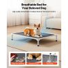 Elevated Dog Bed for Large Dogs, Portable Raised Dog Cot with Aluminum Tube Metal Frame and Breathable Textilene Mesh