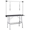Dog Grooming Table Black and Silver