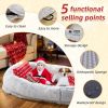 Human Dog Bed, Large Size Fits You and Pets, Washable Faux Fur Dog Bed for People Doze Off, Napping Orthopedic Dog Bed, Present Plump Pillow, Blanket