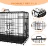 Dog Crate, Dog Cage with Divider and Plastic Leak-Proof Pan Tray, Double Door Folding Metal Wire Cage for Indoor, Outdoor, and Travel