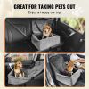 Dog Car Seat, Dog Booster Seat for Car with A Storage Pocket, Clip-On Safety Leash, Sponge and PP Cotton Filling