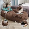 Human Dog Bed, Large Size Fits You and Pets, Washable Faux Fur Dog Bed for People Doze Off, Napping Orthopedic Dog Bed, Present Plump Pillow, Blanket